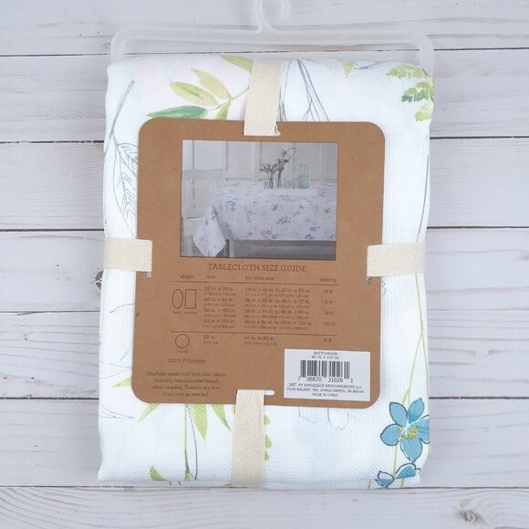 Fabric Tablecloth Floral Flowers Butterflies 60x102 Sketchbook - Picture 2 of 3